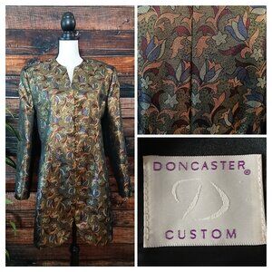 Doncaster Custom Vintage Jacket Unique Metallic Floral Jacquard USA Made